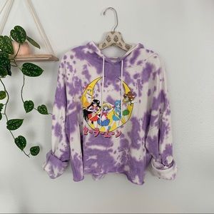 Sailor Moon Cropped Tie Dye Hoodie
